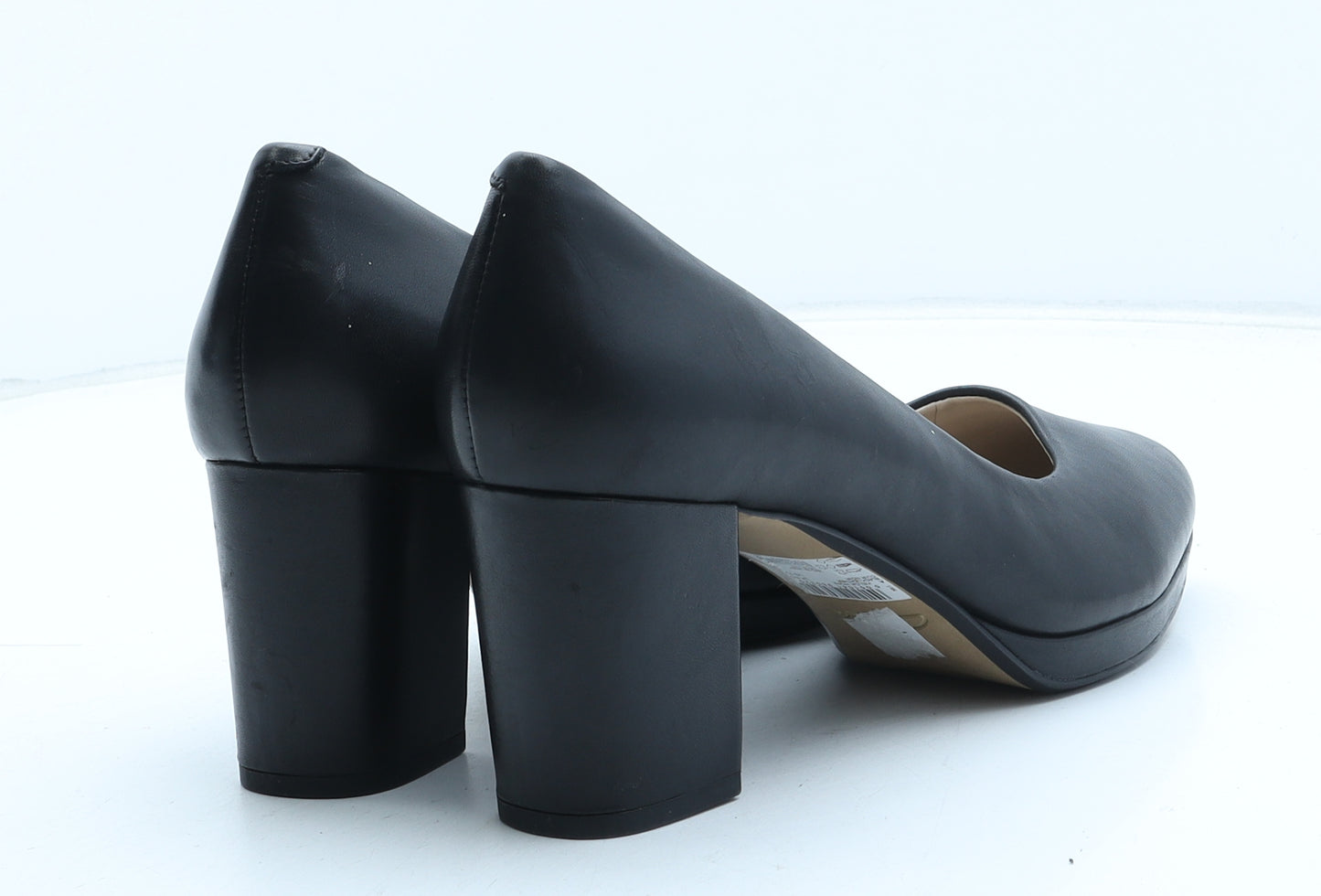 Clarks Womens Black Leather Court Heel UK