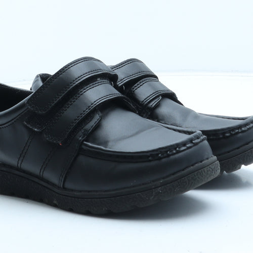B.M.S Boys Black Synthetic Trainer Casual UK 2
