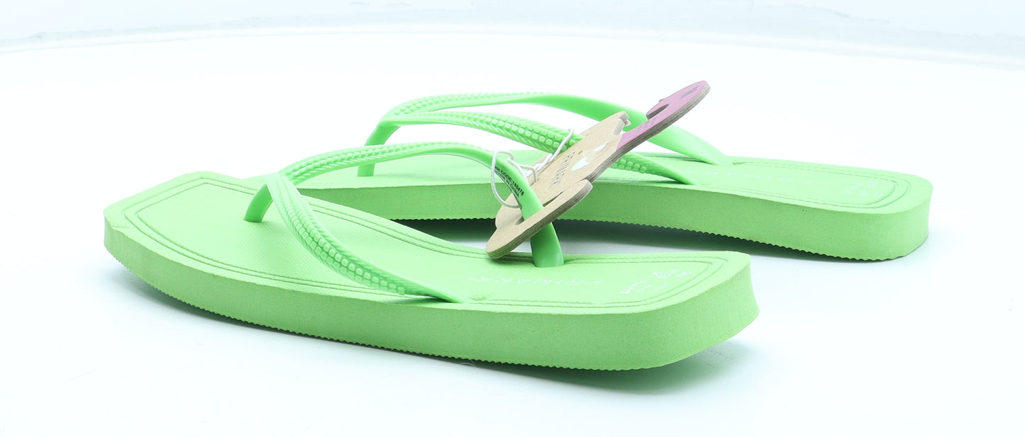 Primark Womens Green Rubber Thong Sandal UK - Size 5-6