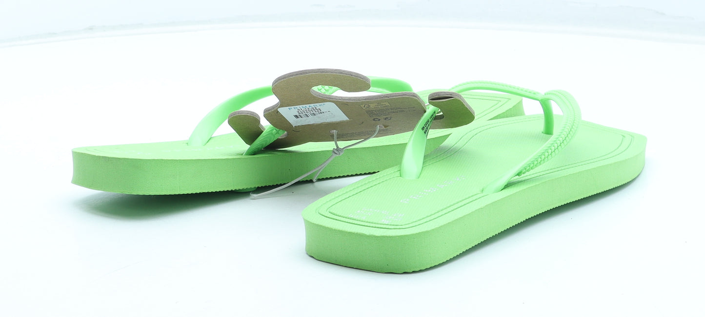 Primark Womens Green Rubber Thong Sandal UK - Size 5-6