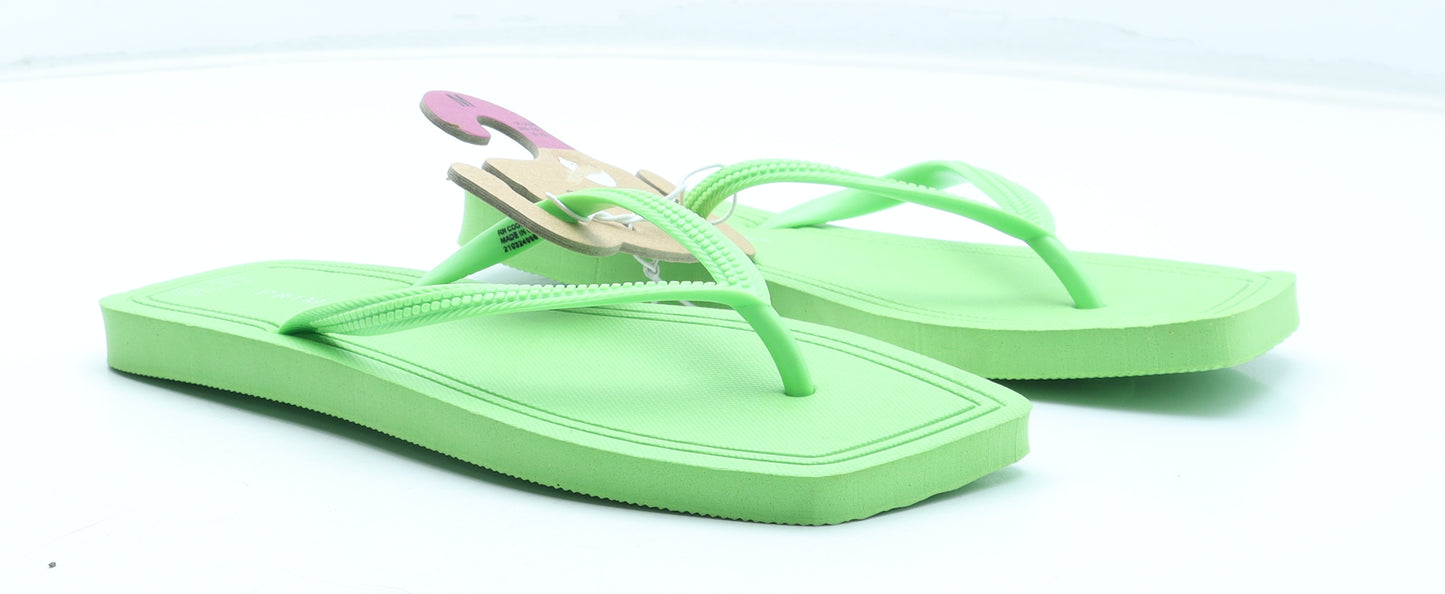 Primark Womens Green Rubber Thong Sandal UK - Size 5-6