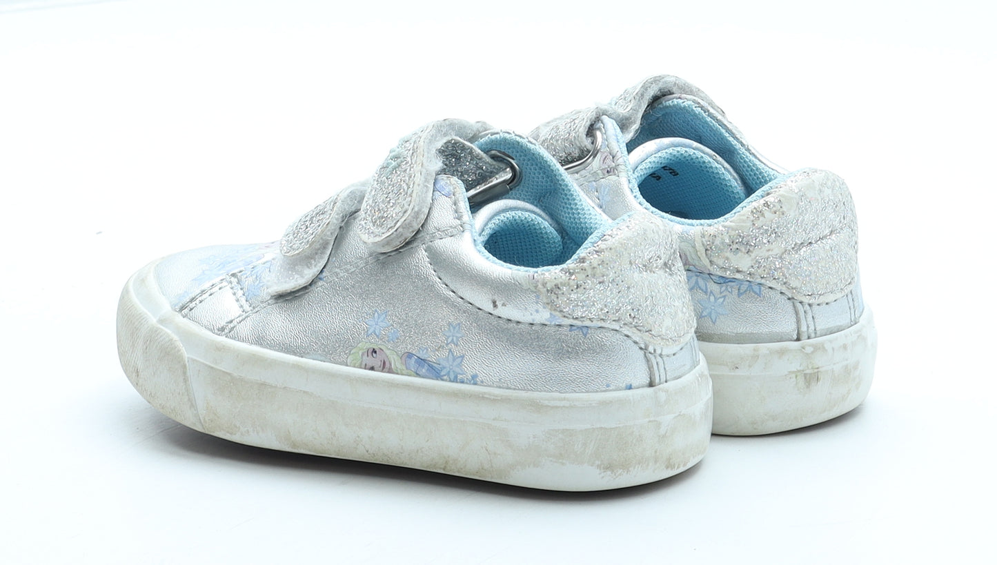 Disney Girls Blue Geometric Polyester Trainer UK 6 - Disney Frozen