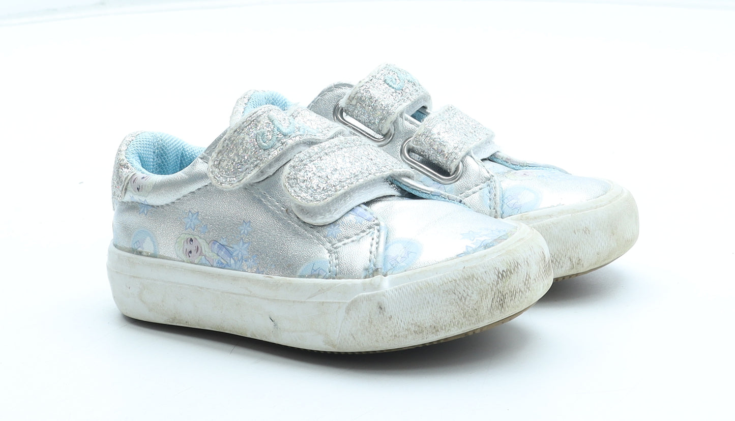 Disney Girls Blue Geometric Polyester Trainer UK 6 - Disney Frozen