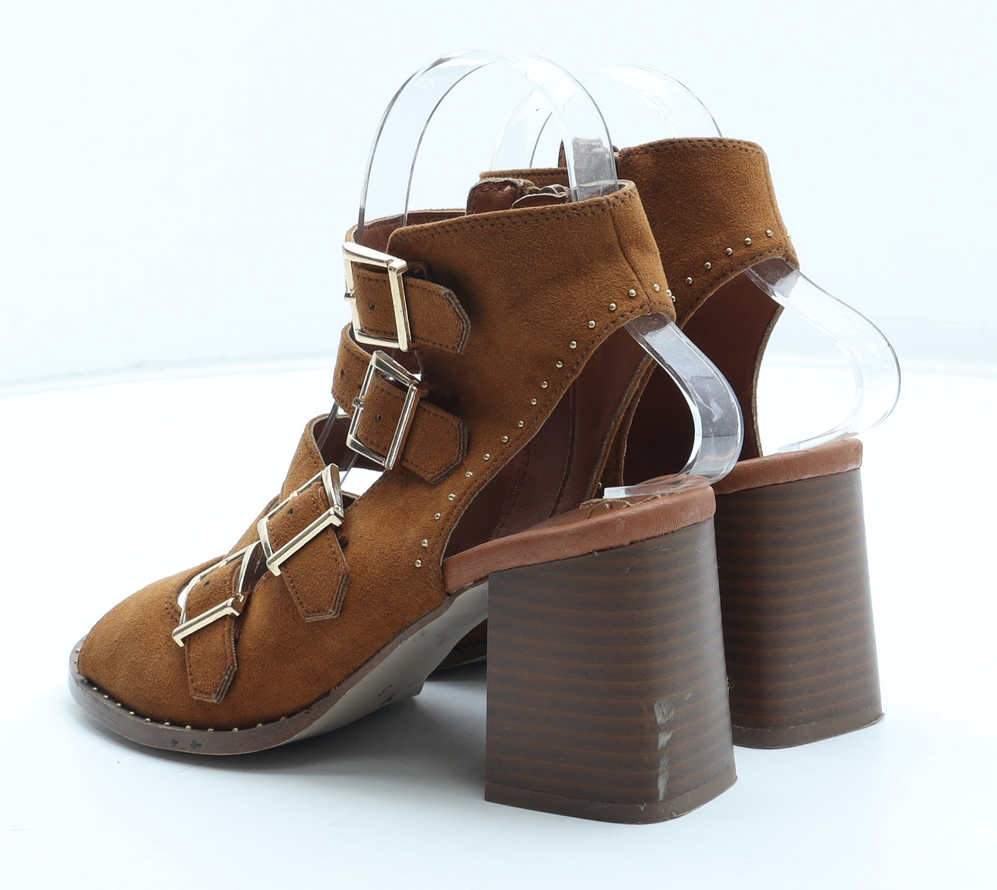 Preworn Womens Brown Leather Gladiator Heel UK