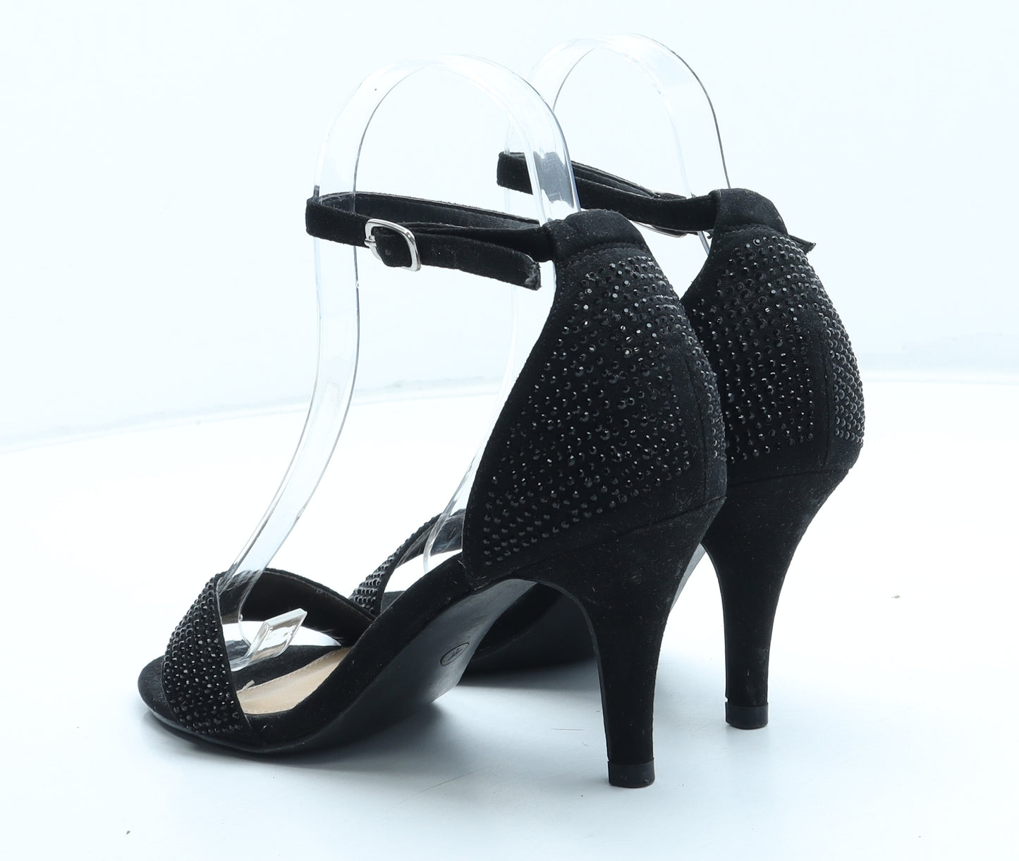 George Womens Black Polyester Strappy Heel UK