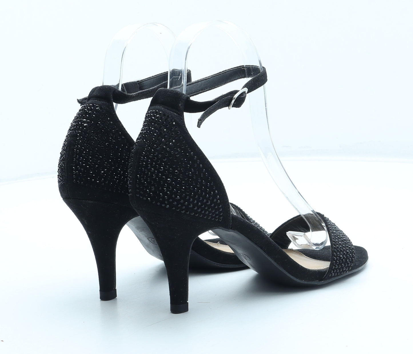 George Womens Black Polyester Strappy Heel UK