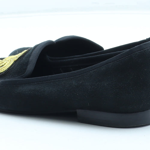 Nine West Womens Black Geometric Polyester Loafer Flat UK - Wide Fit