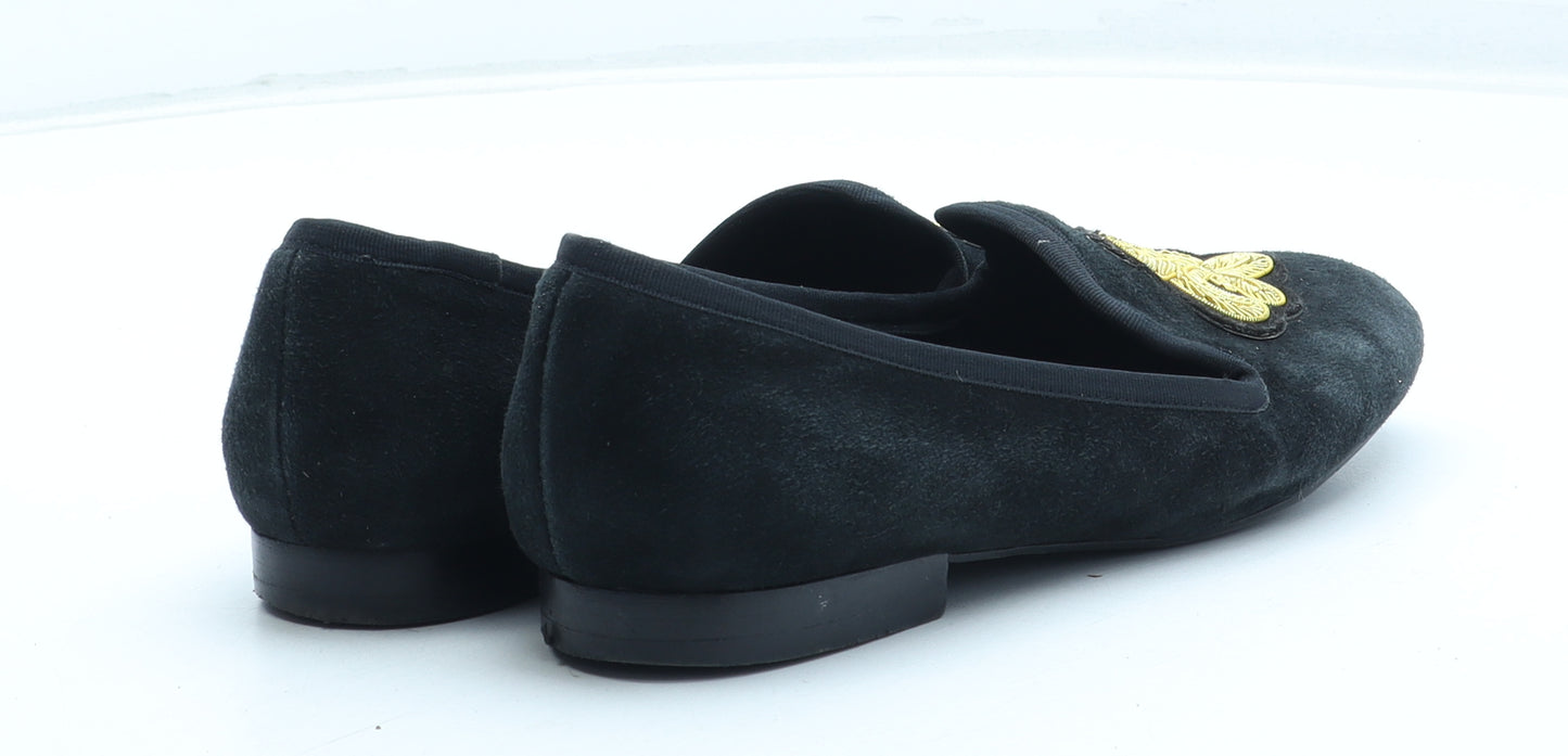 Nine West Womens Black Geometric Polyester Loafer Flat UK - Wide Fit