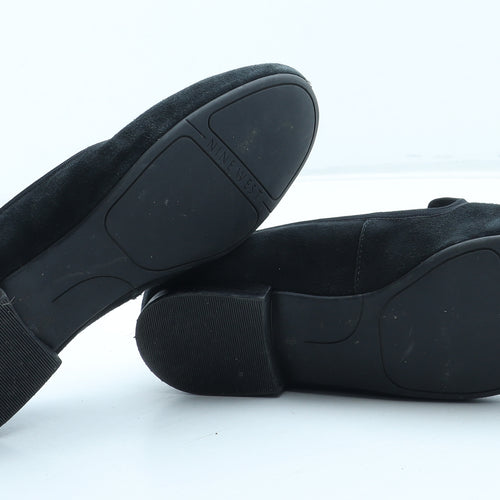 Nine West Womens Black Geometric Polyester Loafer Flat UK - Wide Fit