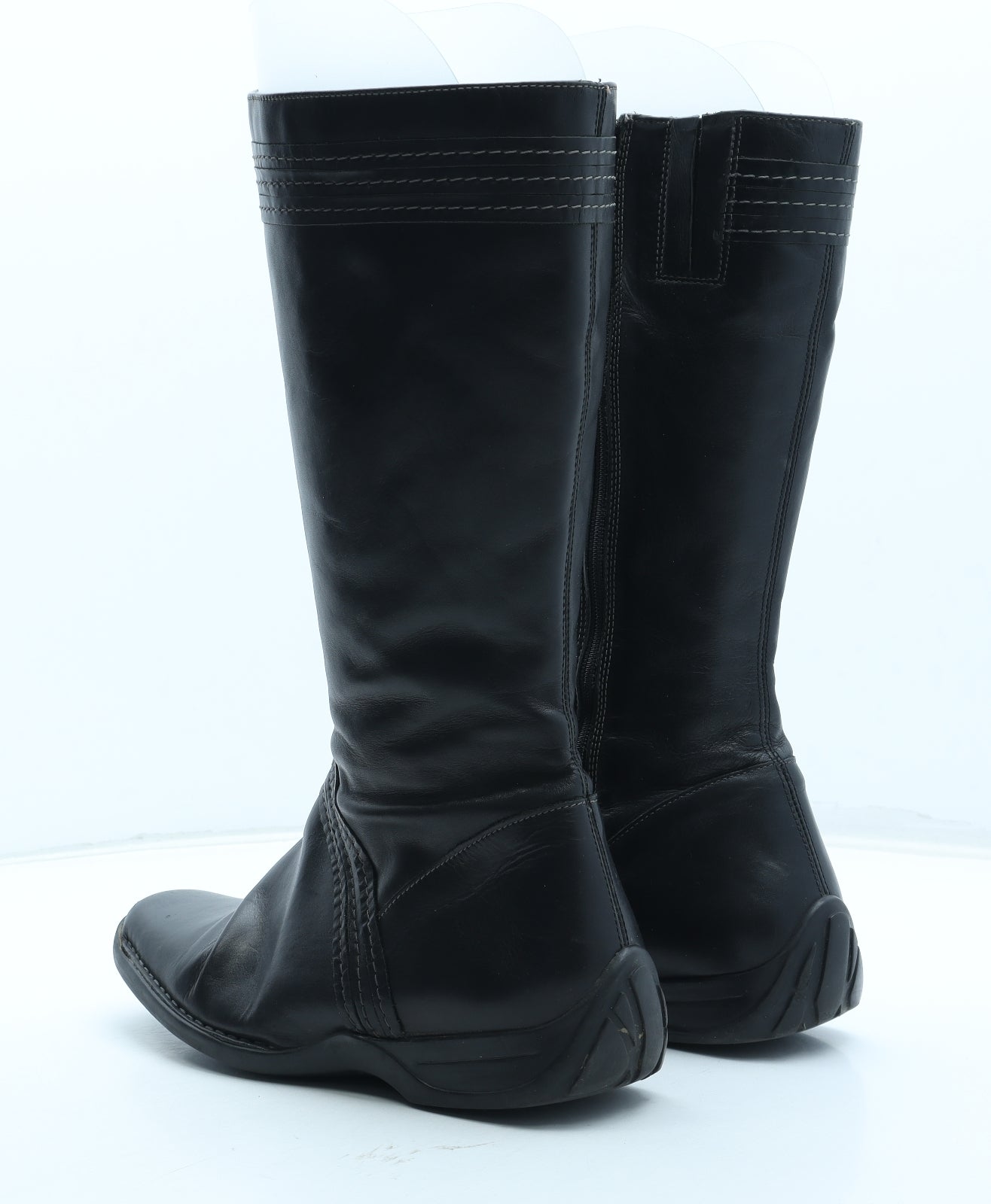 K by Clarks Womens Black Leather Bootie Boot UK