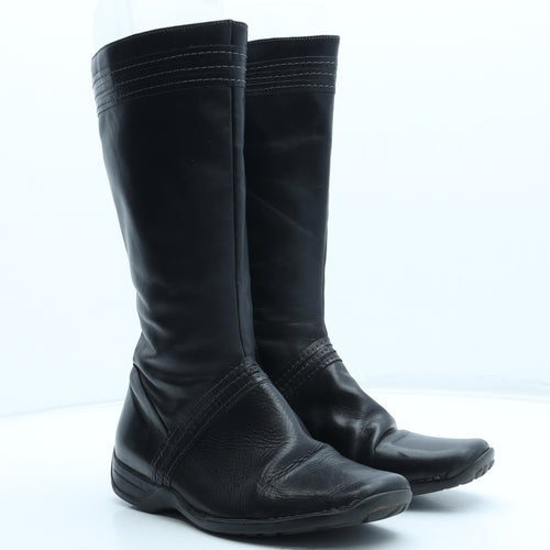 K by Clarks Womens Black Leather Bootie Boot UK