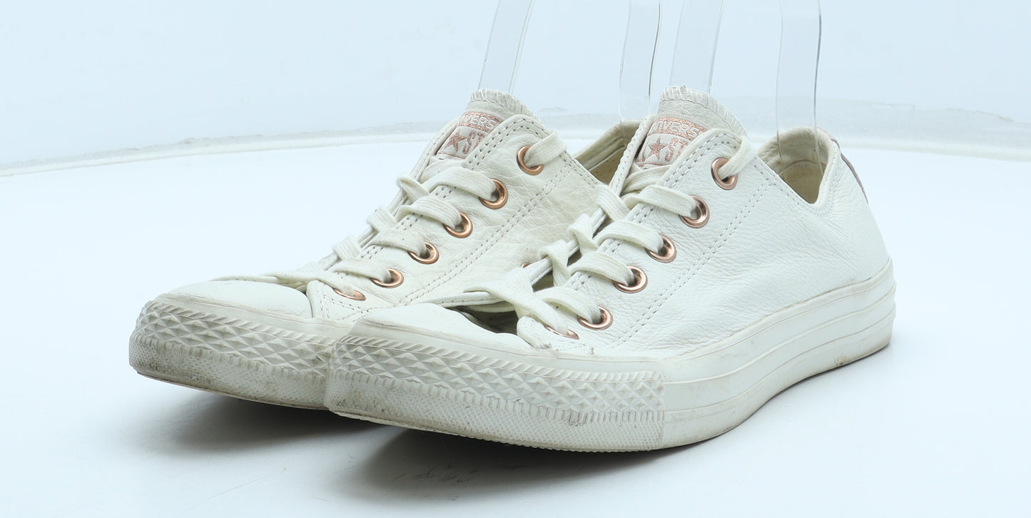 Converse Womens Ivory Leather Trainer UK - All Star