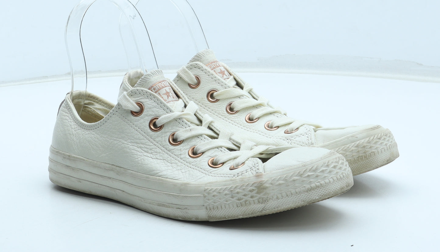 Converse Womens Ivory Leather Trainer UK - All Star