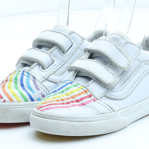 VANS Girls Multicoloured Striped Polyurethane Trainer UK 8.5