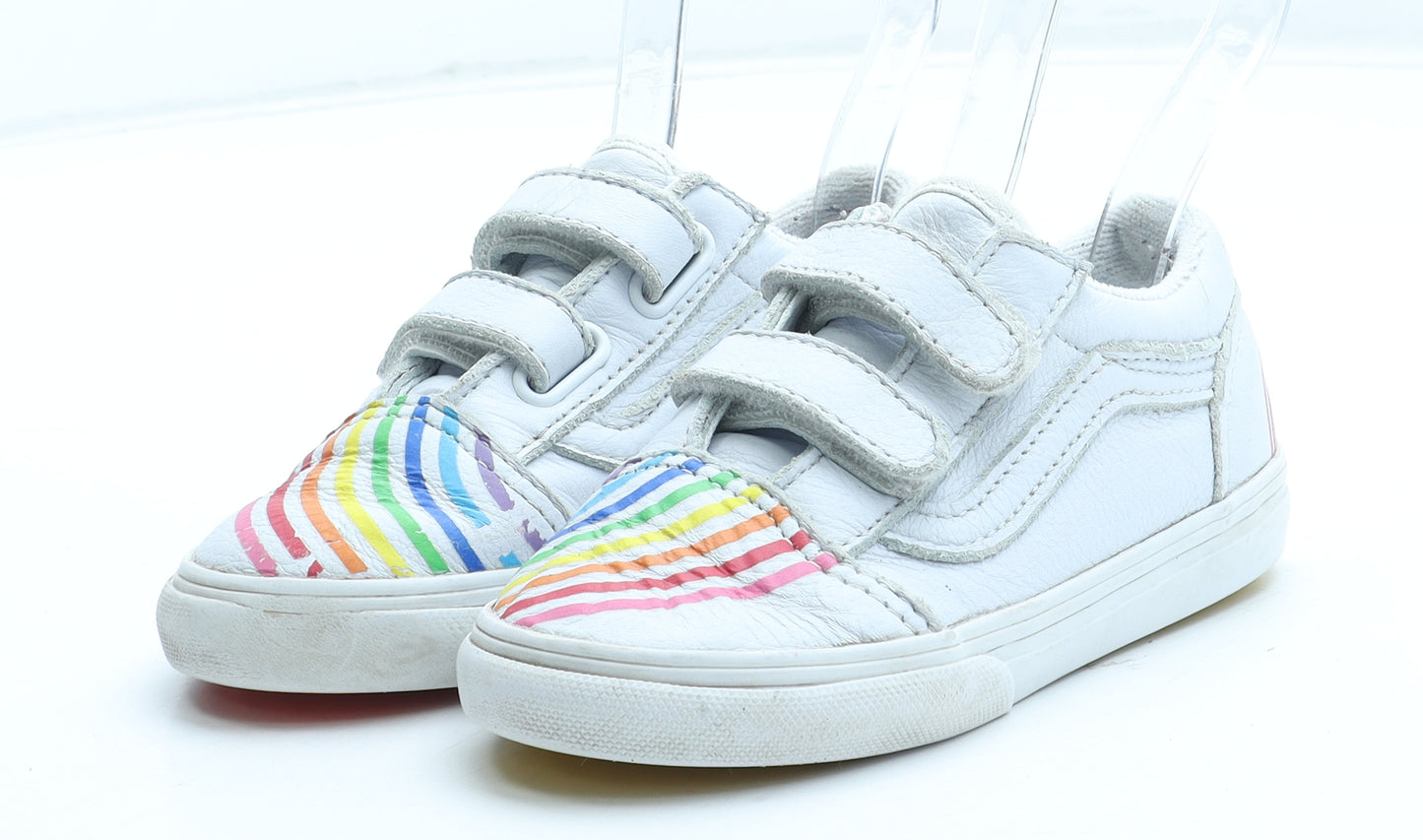 VANS Girls Multicoloured Striped Polyurethane Trainer UK 8.5