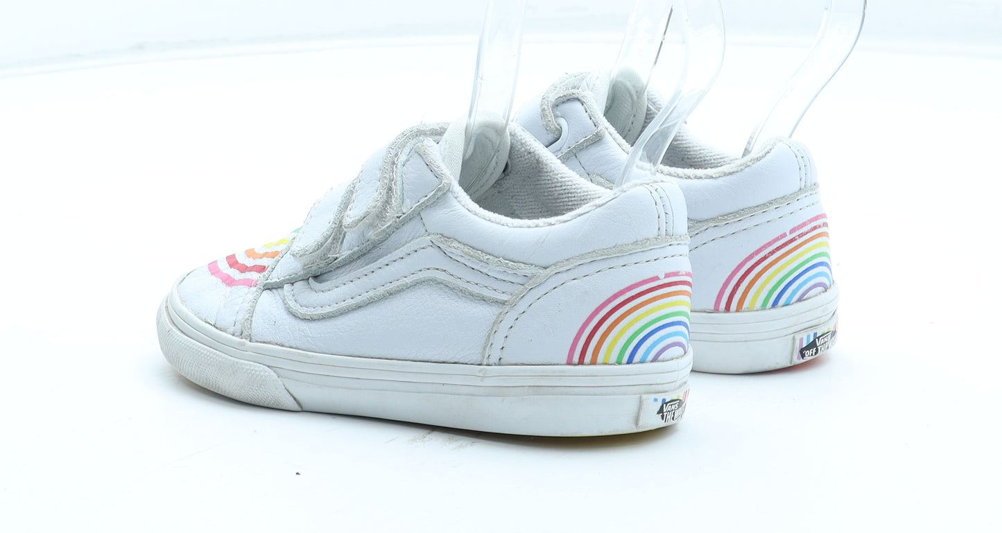 VANS Girls Multicoloured Striped Polyurethane Trainer UK 8.5