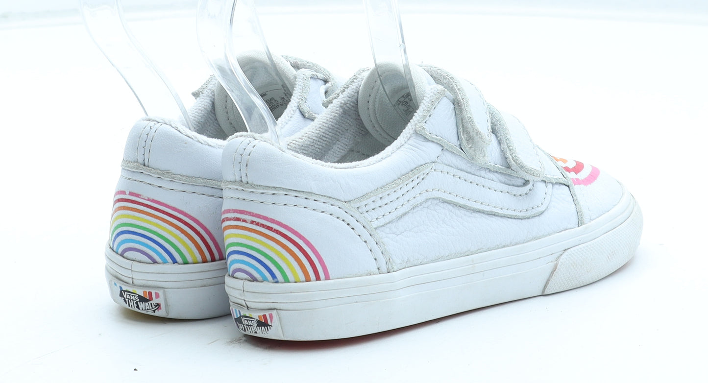 VANS Girls Multicoloured Striped Polyurethane Trainer UK 8.5