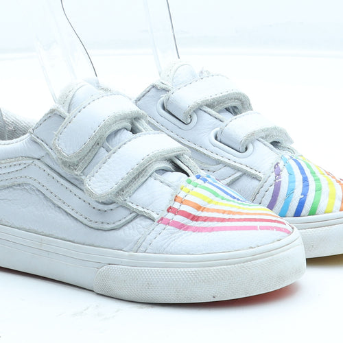 VANS Girls Multicoloured Striped Polyurethane Trainer UK 8.5