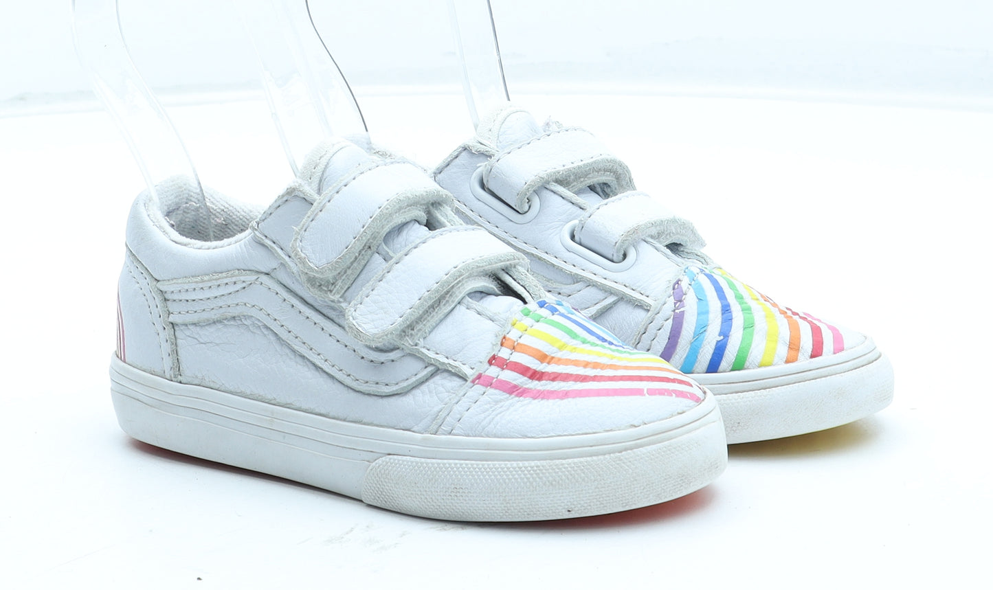 VANS Girls Multicoloured Striped Polyurethane Trainer UK 8.5