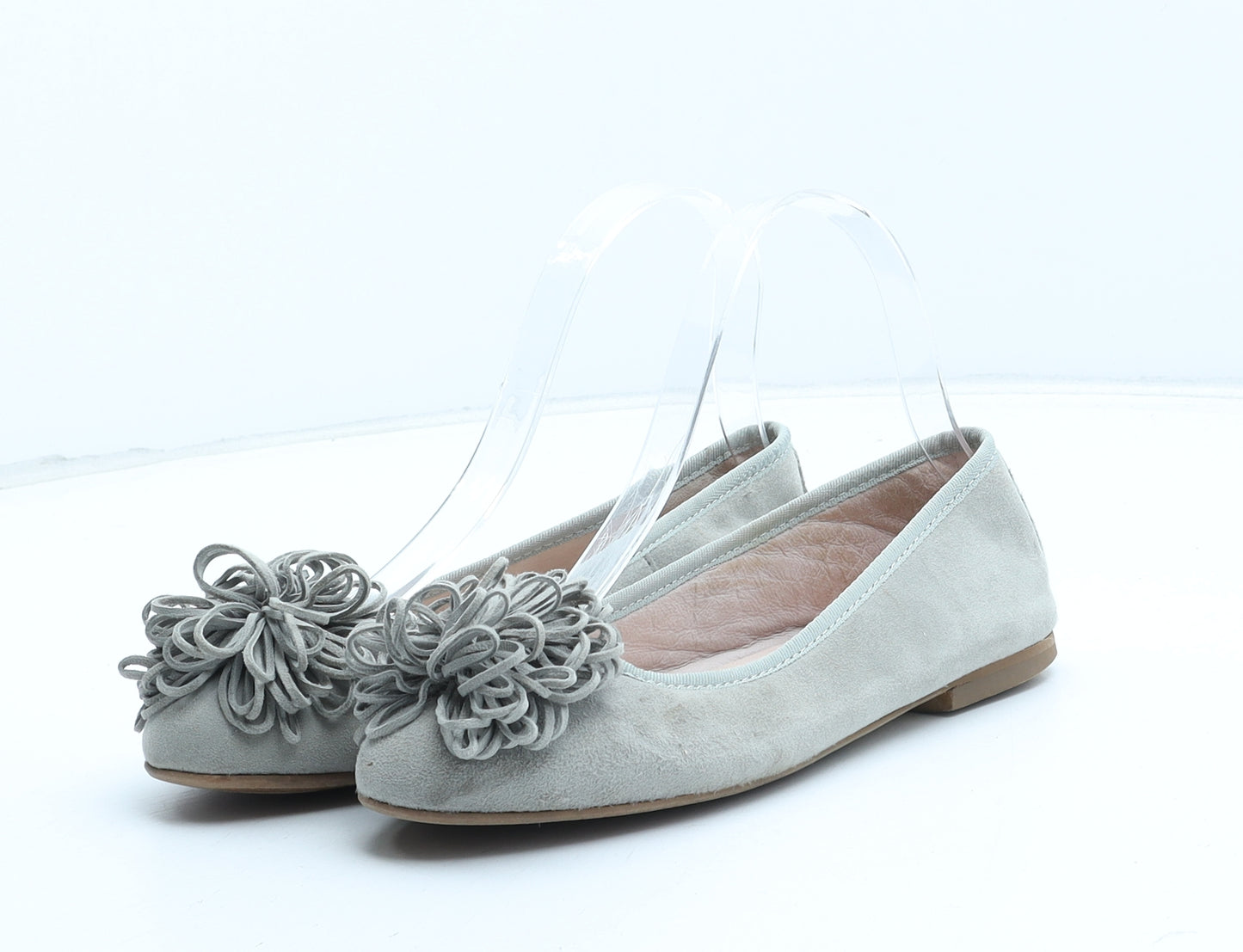 Preworn Womens Grey Synthetic Ballet Flat UK - UK Size Estimated 2