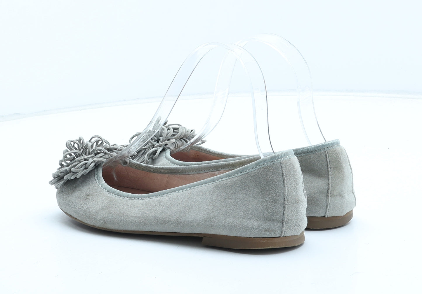 Preworn Womens Grey Synthetic Ballet Flat UK - UK Size Estimated 2