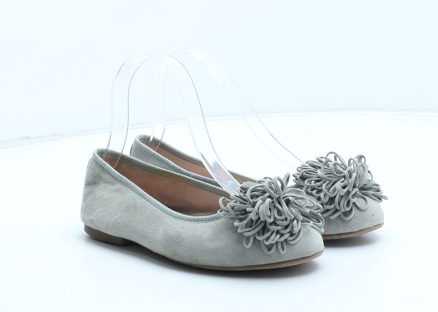 Preworn Womens Grey Synthetic Ballet Flat UK - UK Size Estimated 2