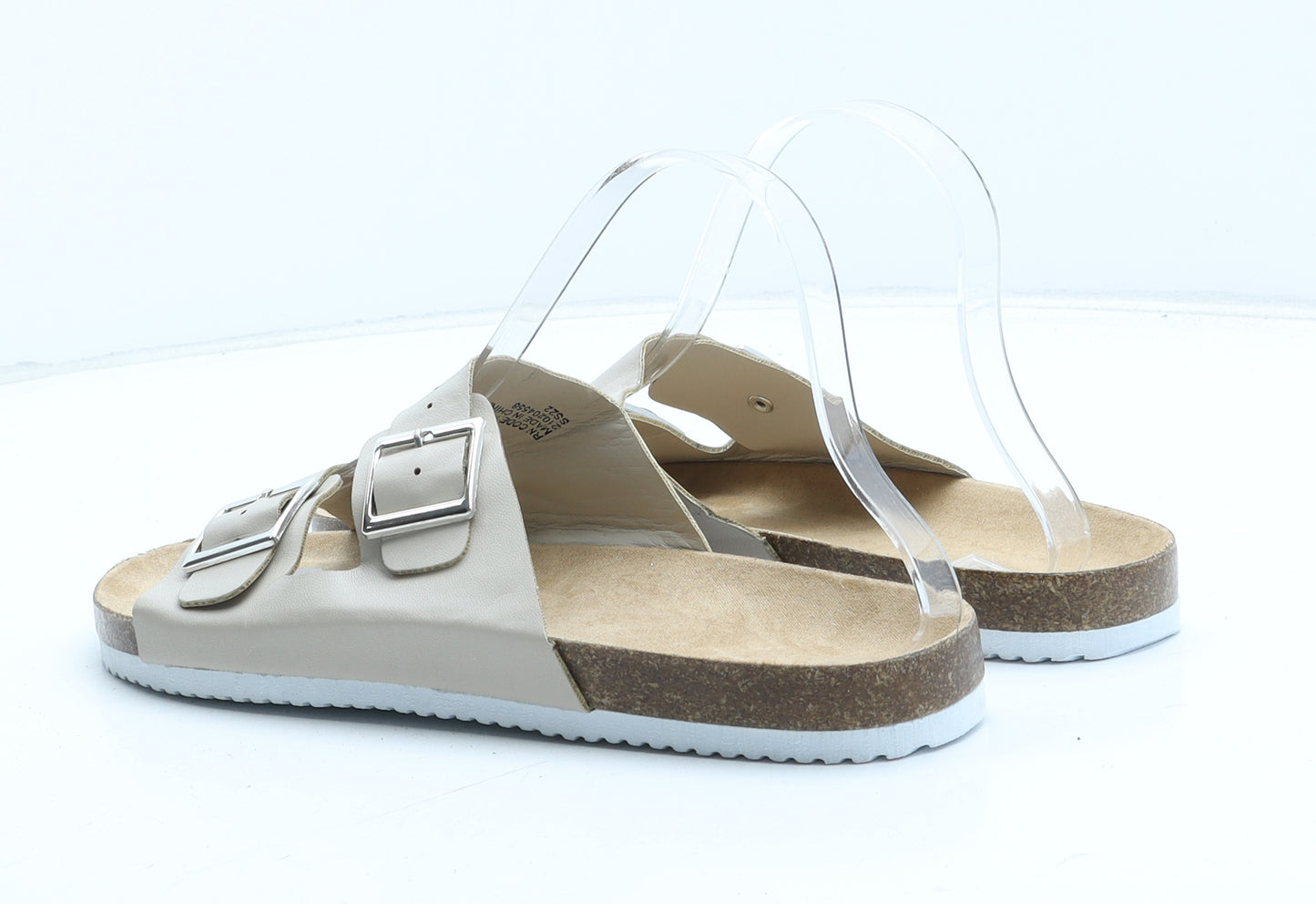 Primark Womens Beige Synthetic Slip On Sandal UK