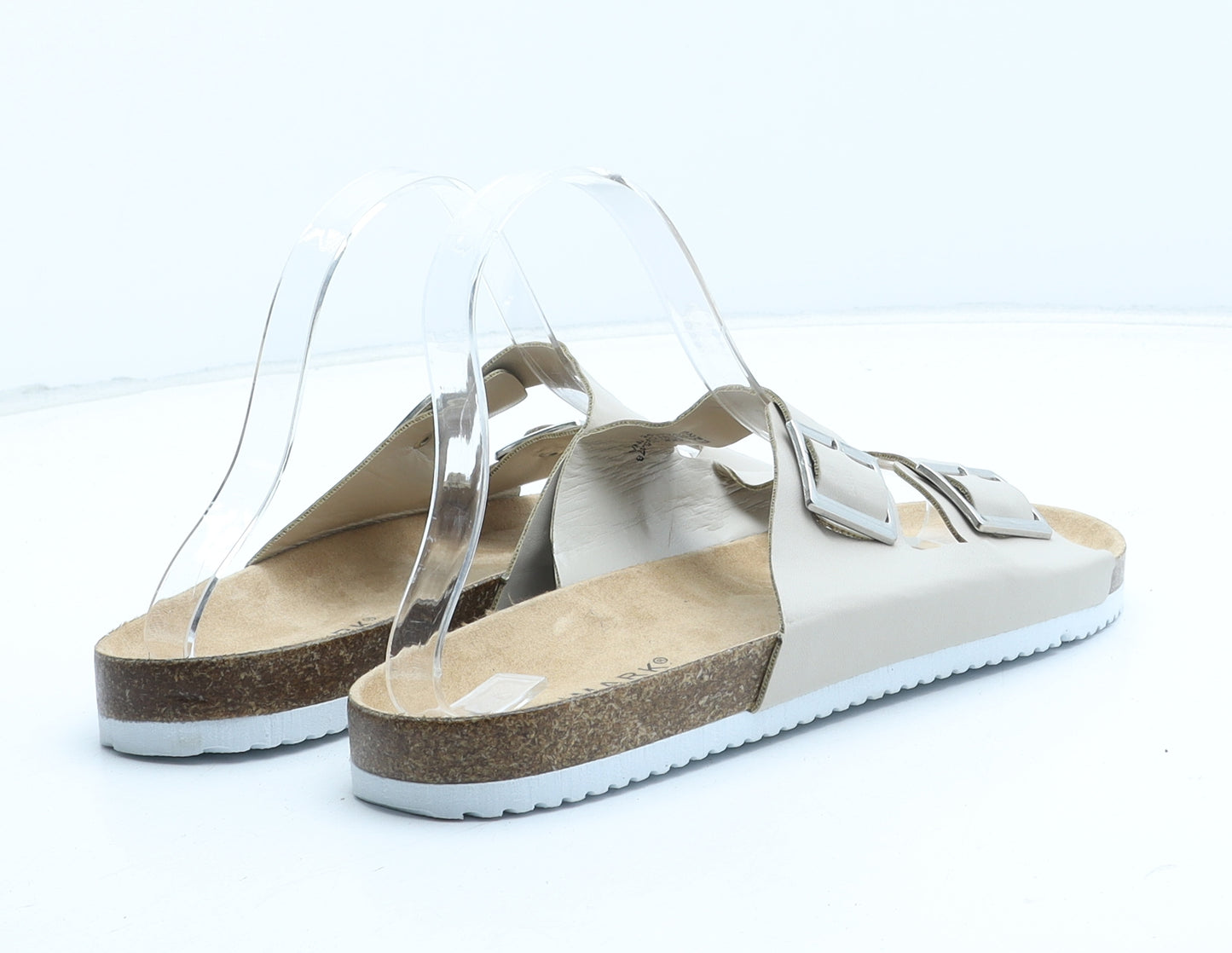 Primark Womens Beige Synthetic Slip On Sandal UK