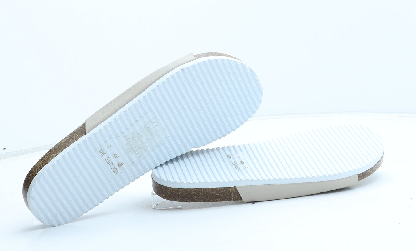 Primark Womens Beige Synthetic Slip On Sandal UK