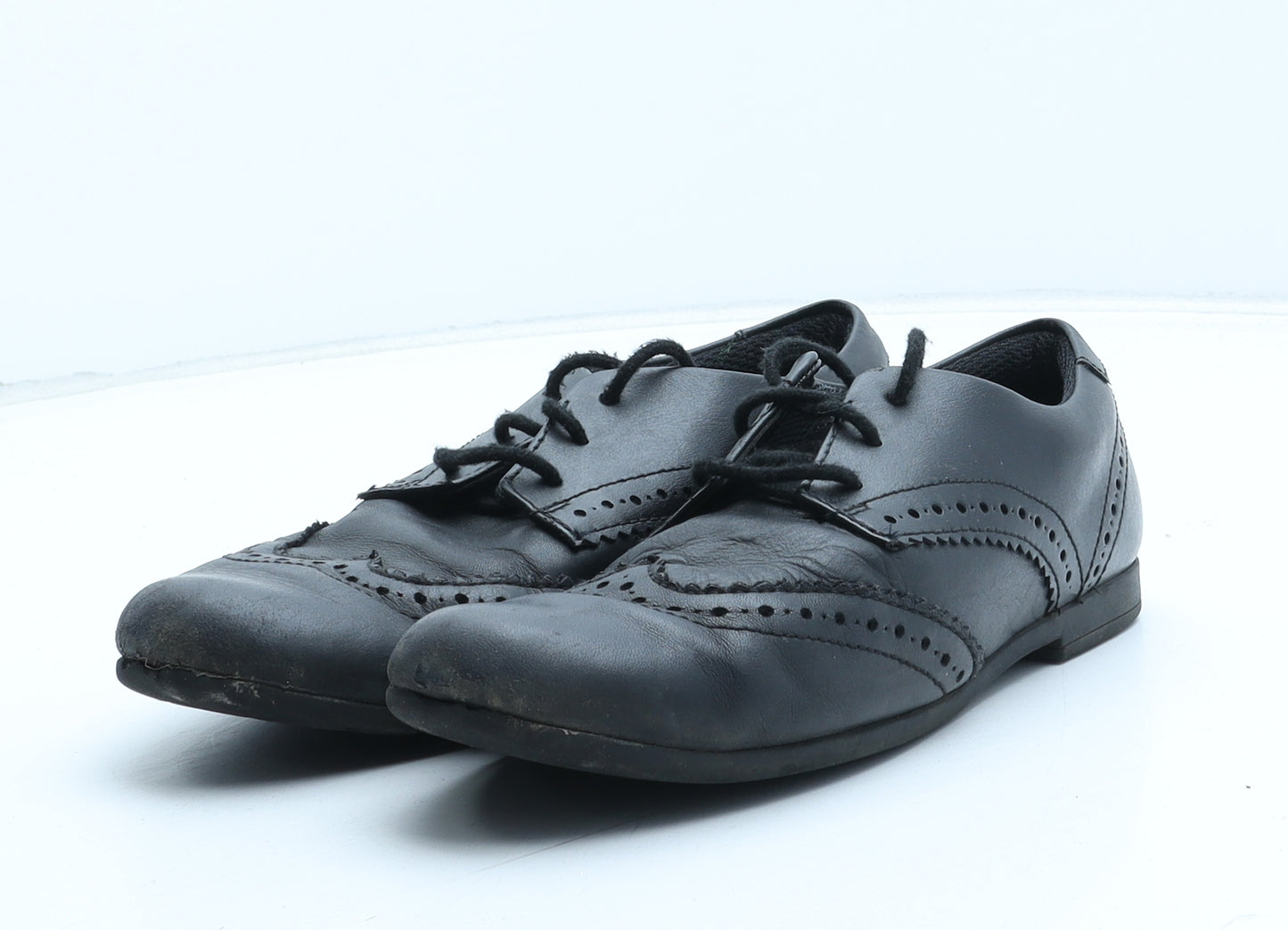 Clarks Womens Black Leather Oxford Casual UK - Brogue Style