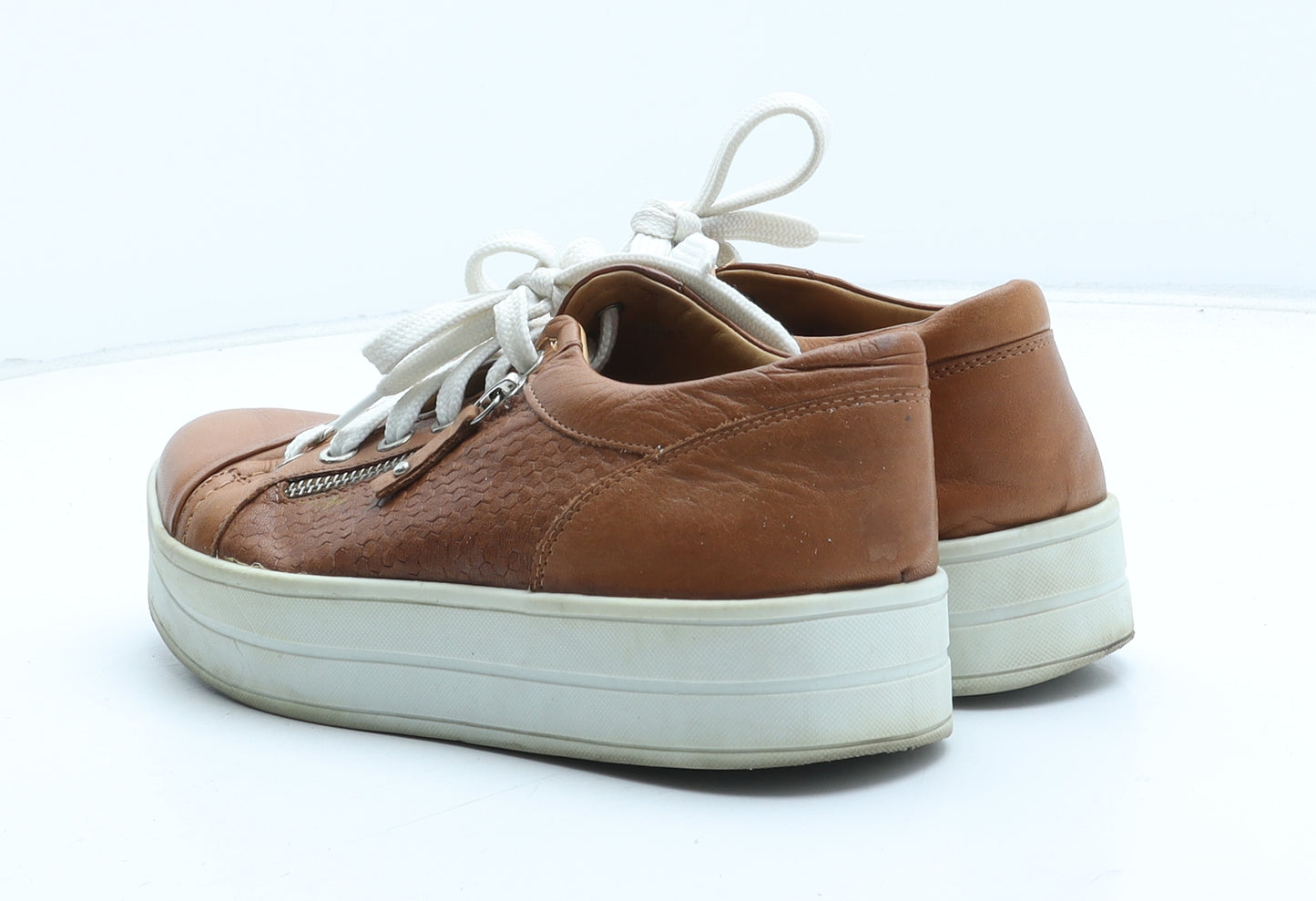 Moda in Pelle Womens Brown Geometric Synthetic Trainer UK