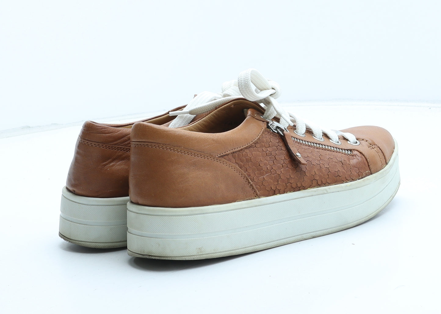 Moda in Pelle Womens Brown Geometric Synthetic Trainer UK
