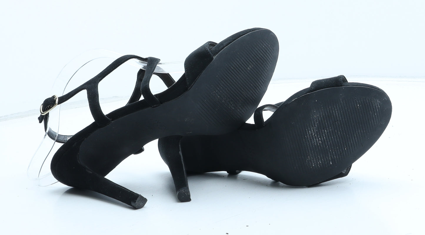 New Look Womens Black Synthetic Strappy Heel UK