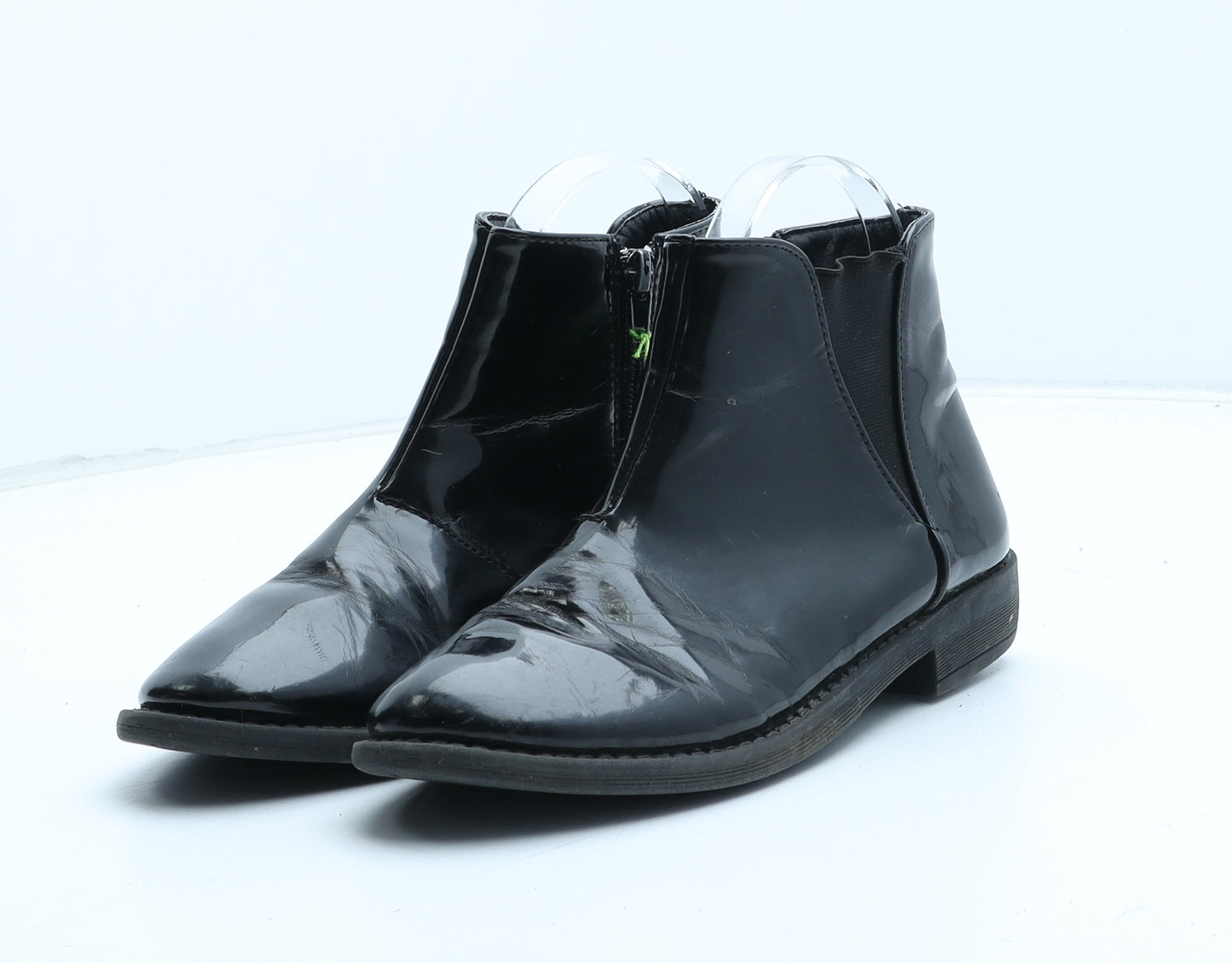 Preworn Girls Black Synthetic Chelsea Boot UK 2