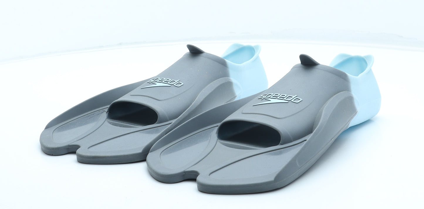 Speedo Boys Grey Colourblock Rubber Slip On Sandal UK 4 - Aqua Shoes Size 4-5