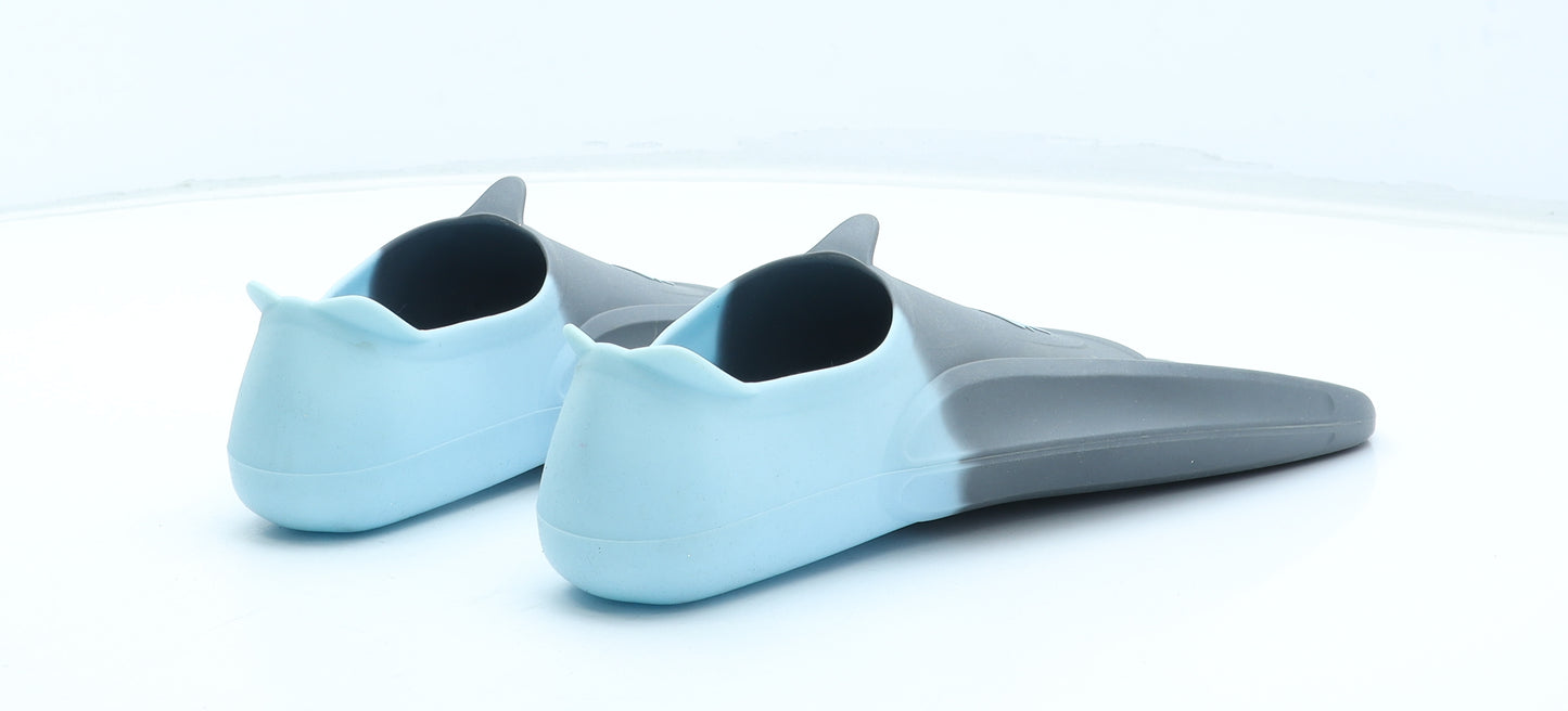 Speedo Boys Grey Colourblock Rubber Slip On Sandal UK 4 - Aqua Shoes Size 4-5
