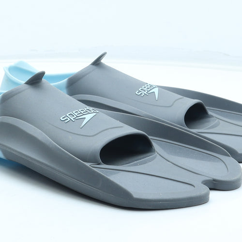 Speedo Boys Grey Colourblock Rubber Slip On Sandal UK 4 - Aqua Shoes Size 4-5
