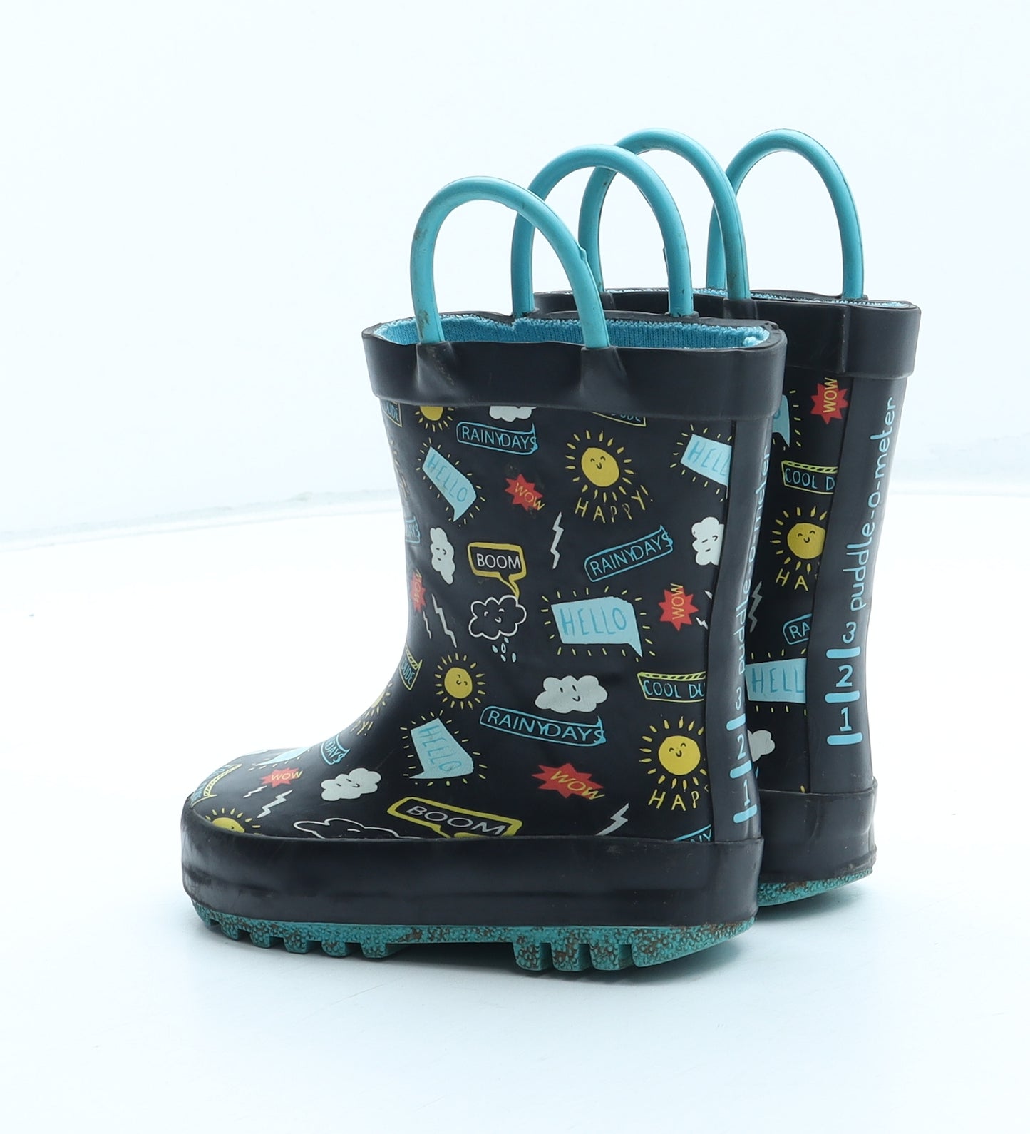 First Walkers Boys Multicoloured Geometric Rubber Wellies Boot UK 4