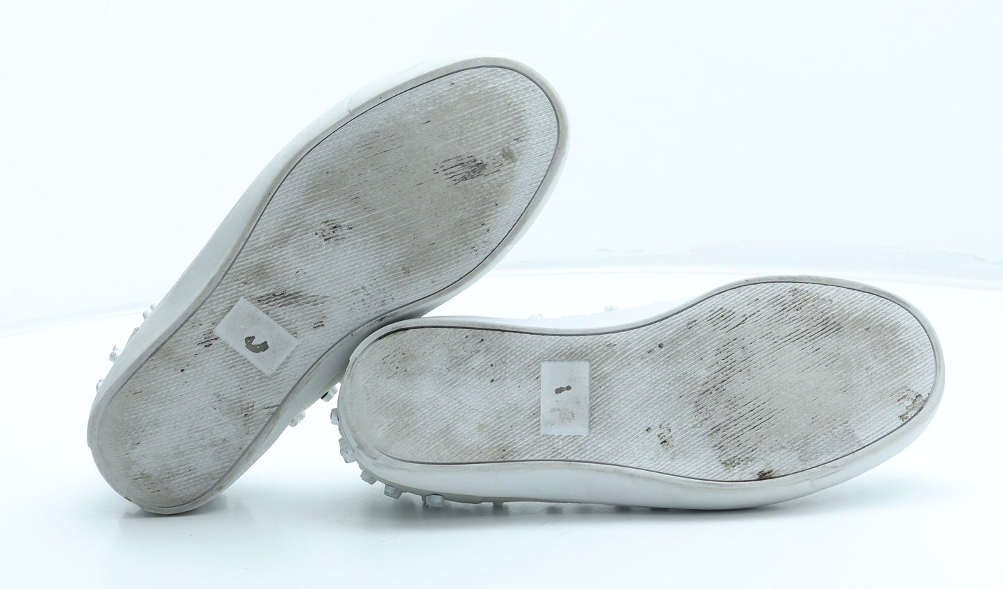Campbell Womens Beige Geometric Leather Slip On Flat UK - Estimated UK Size 5 Skull Detail
