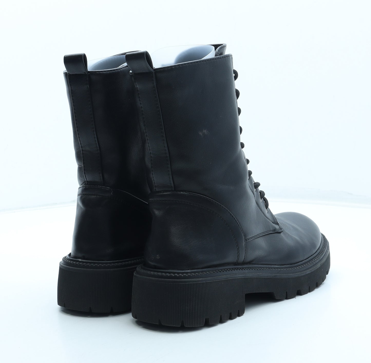 Samurai Womens Black Polyurethane Biker Boot UK