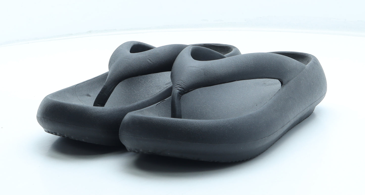Primark Womens Black Rubber Thong Sandal UK - UK size 5-6