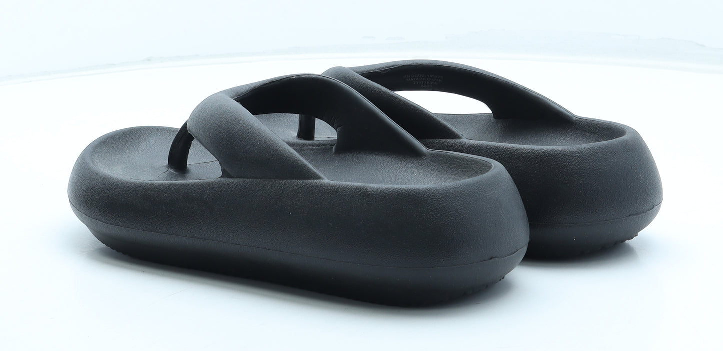 Primark Womens Black Rubber Thong Sandal UK - UK size 5-6