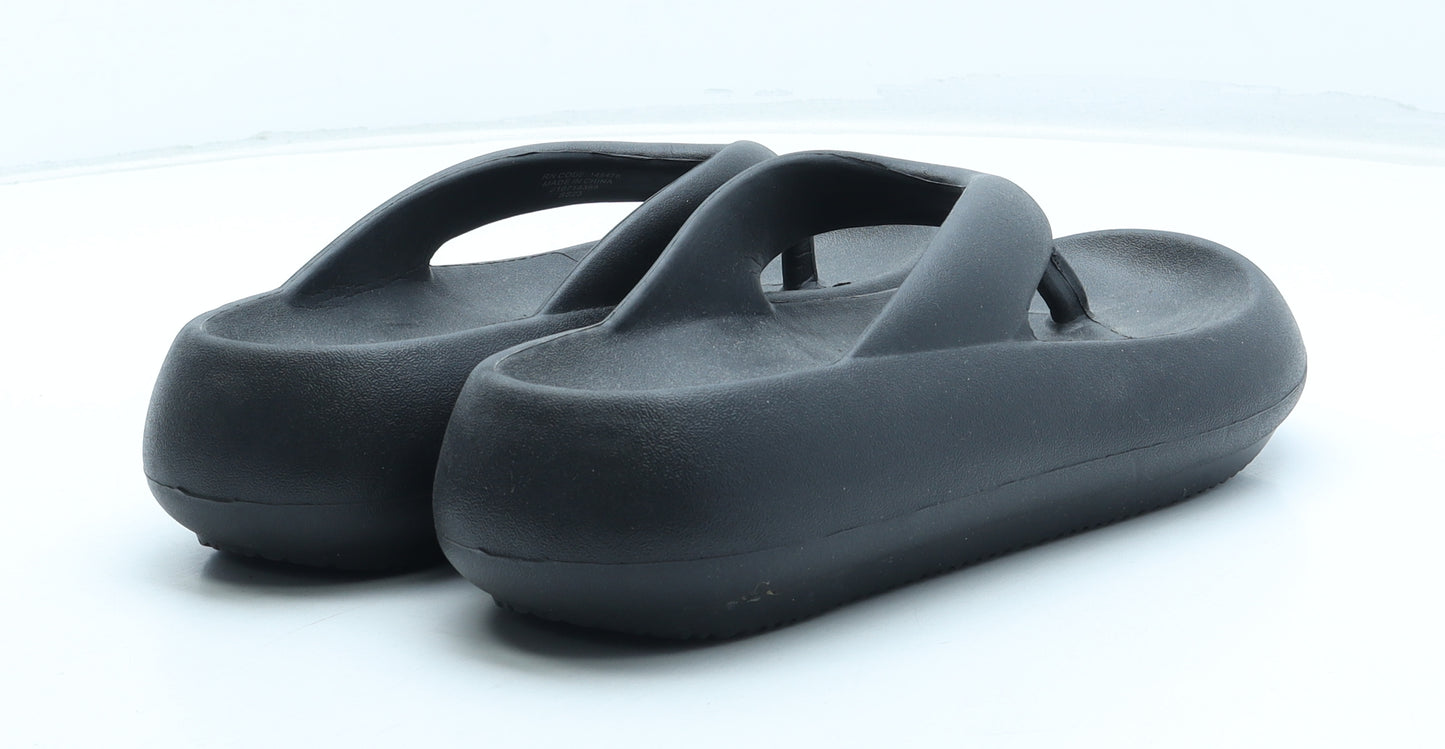 Primark Womens Black Rubber Thong Sandal UK - UK size 5-6