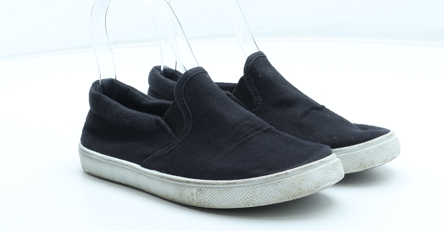 Primark Boys Black Polyester Slip On Casual UK 1