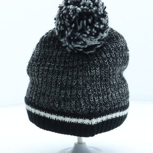 Marvel Boys Black Acrylic Bobble Hat Size S - Spiderman Size 3-6 Years