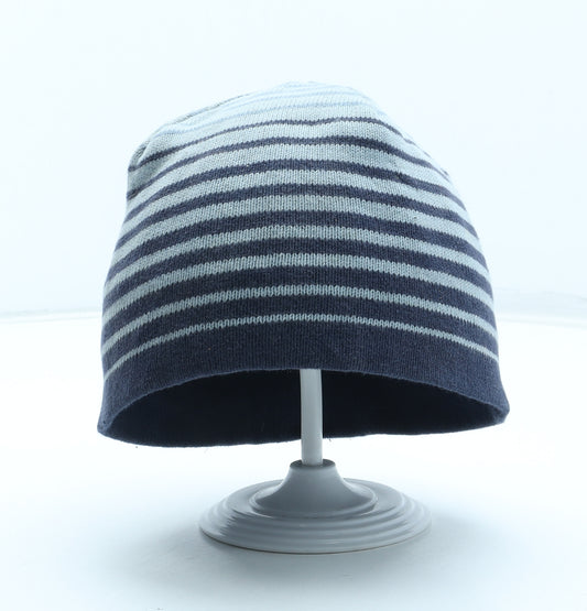 NEXT Boys Blue Striped Acrylic Beanie Size S - Size 7-10 Years