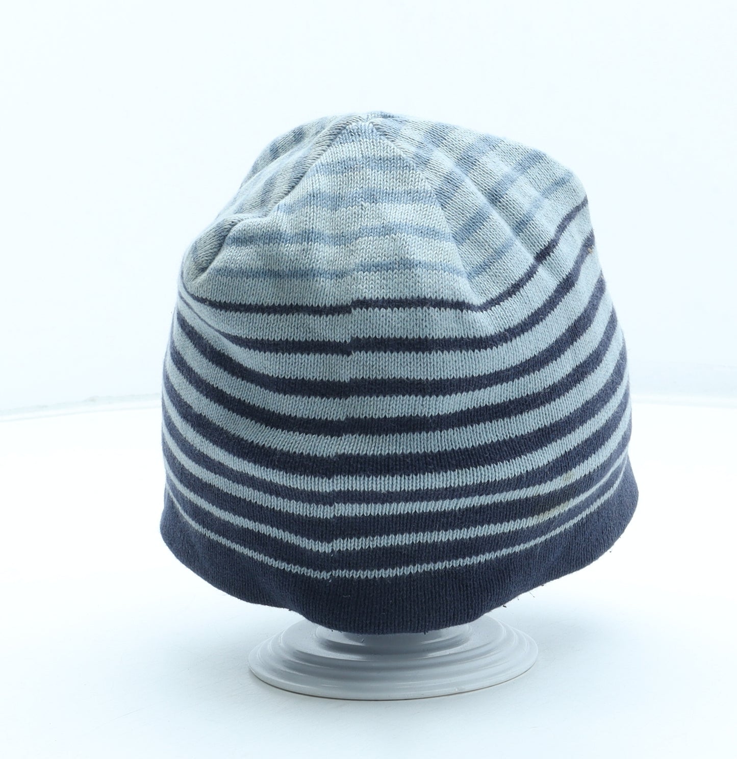 NEXT Boys Blue Striped Acrylic Beanie Size S - Size 7-10 Years