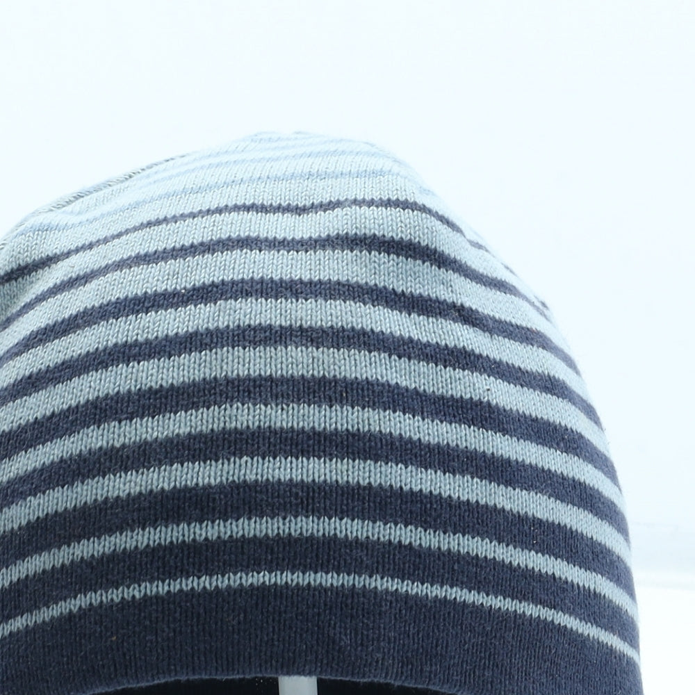 NEXT Boys Blue Striped Acrylic Beanie Size S - Size 7-10 Years
