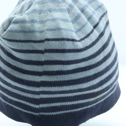 NEXT Boys Blue Striped Acrylic Beanie Size S - Size 7-10 Years