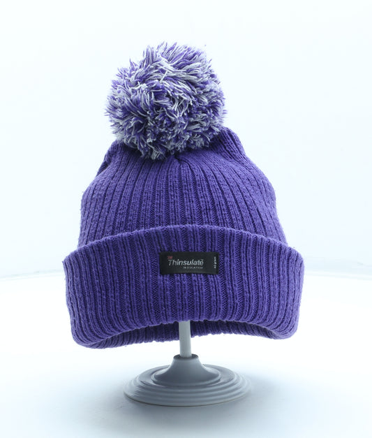 Thinsulate Womens Purple Acrylic Bobble Hat One Size